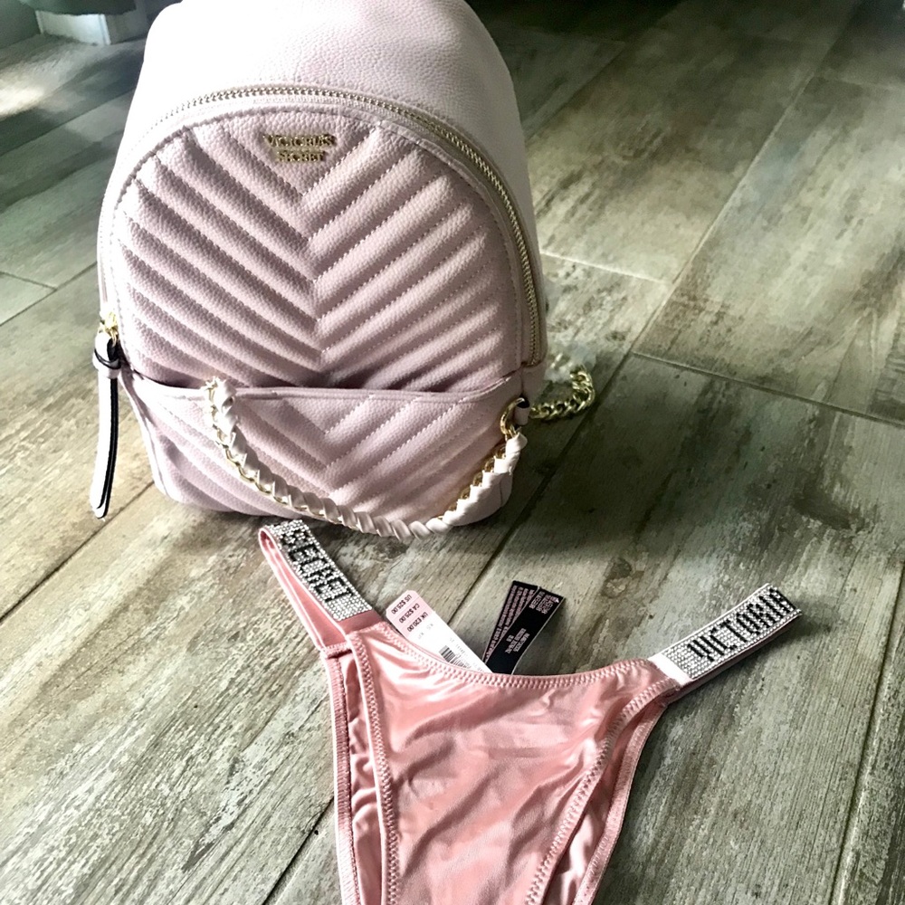 Shine Strap Brazilian Panty & Mini Bookbag
